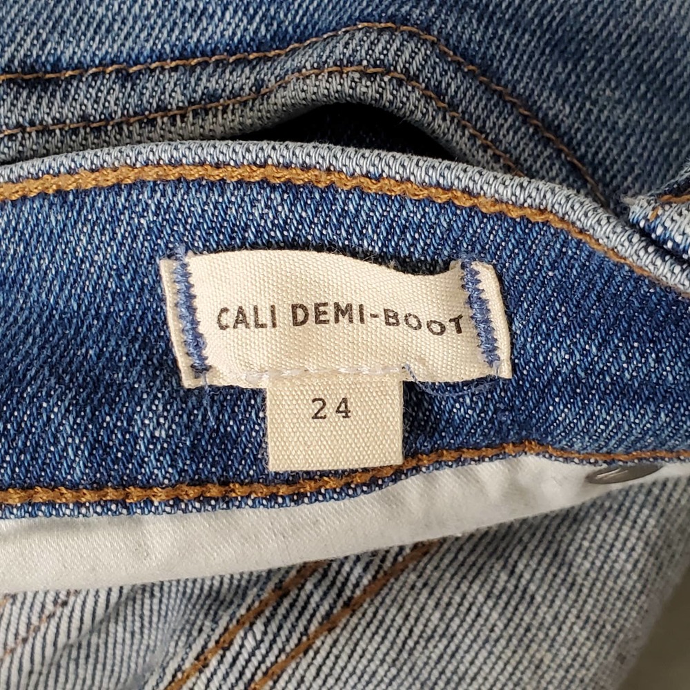 MADEWELL Cali Demi Boot Denim Raw Hem Medium Wash Jeans Sz 24 - Picture 7 of 8